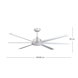 INOVA พัดลมเพดานอุตสาหกรรม ขนาด 120 นิ้ว 74w รุ่น CF56-3W  สีเงิน