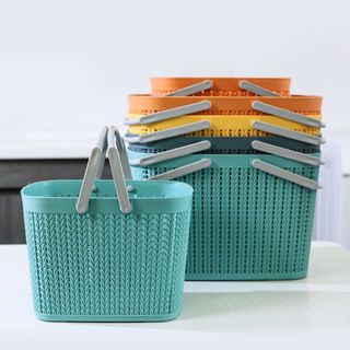 GOME ตะกร้าอเนกประสงค์มีหูหิ้ว รุ่น Woven 2101 ขนาด 23×32.5×21ซม. สีเขียว