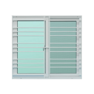 WELLINGTAN (TK) หน้าต่าง UPVC S-S มุ้ง  พร้อมเหล็กดัด 120x110 ซม.
