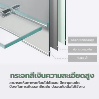 Nice กระจกชั้นวางไม่มีกรอบ รุ่น JLLS031 ขนาด 60x80x0.4 ซม. สีใส