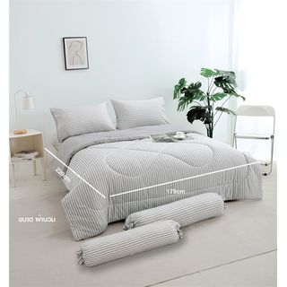 TRUFFLE ชุดเครื่องนอนพร้อมผ้านวม 4 ชิ้น รุ่น Yume-01 ขนาด 3.5ฟุต สีเทา