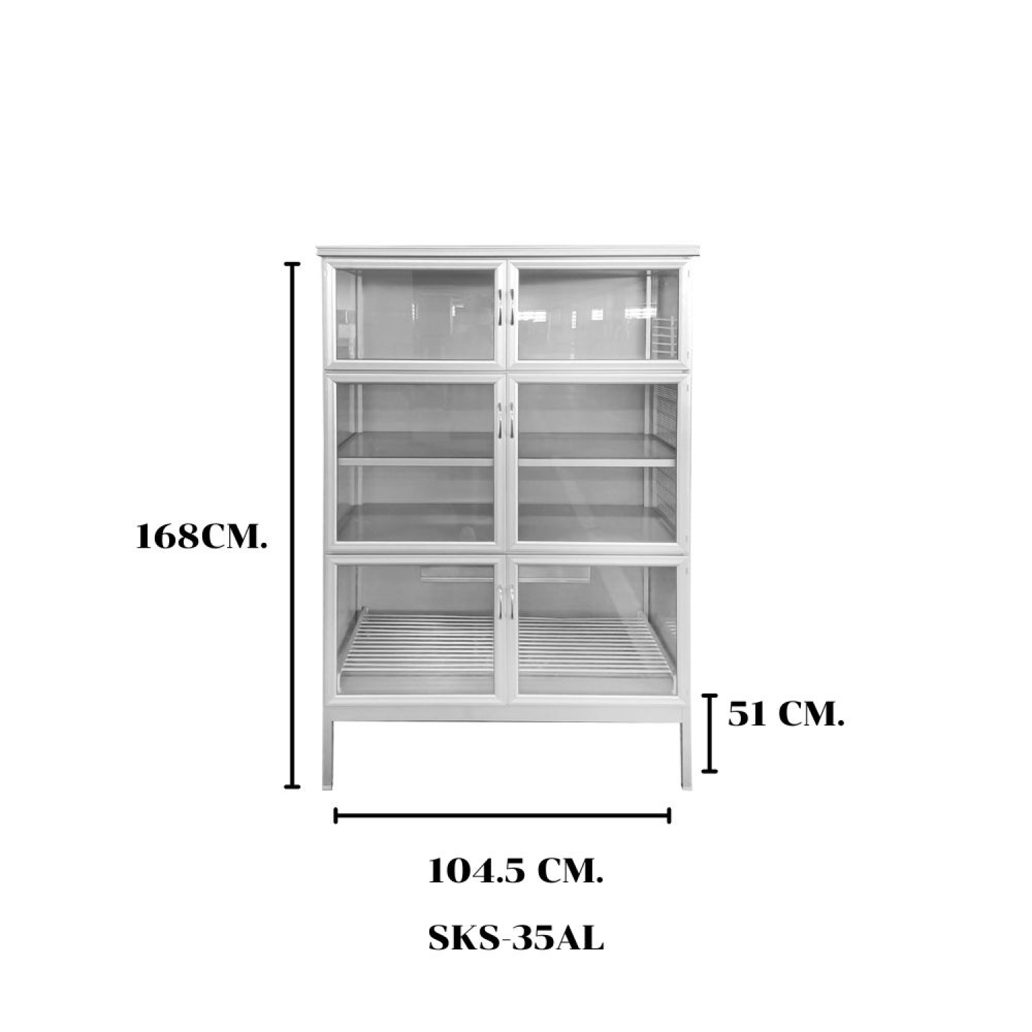 SANKI ตู้กับข้าว SKS-35AL ขนาด 104.5xล51xส168 ซม. สีเงิน