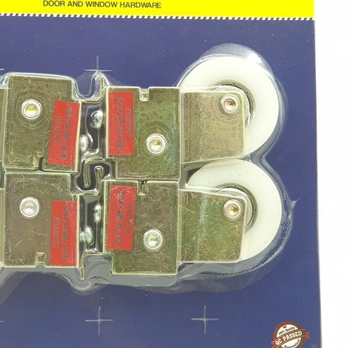 A-PLUS ล้อบานเลื่อนโพลี (สติ๊กเกอร์แดง) 4ชิ้น/แพ็ค สีขาว