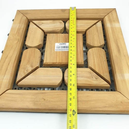 SJK แผ่นไม้สักปูพื้นสำเร็จรูป (ลายจีน) 30x30ซม.