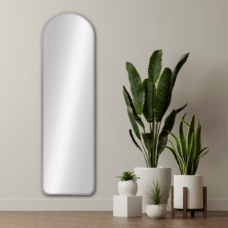 Nice กระจกมีกรอบอะลูมิเนียมตั้งพื้น รุ่น โอลีเวีย-ซิลเวอร์ ขนาด 40x150 ซม. สีเงิน