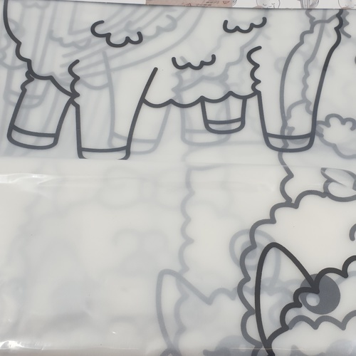 Primo ผ้าม่านห้องน้ำ PEVA ลายอัลปาก้า รุ่น DF018 ขนาด 180x180 ซม. สีขาว