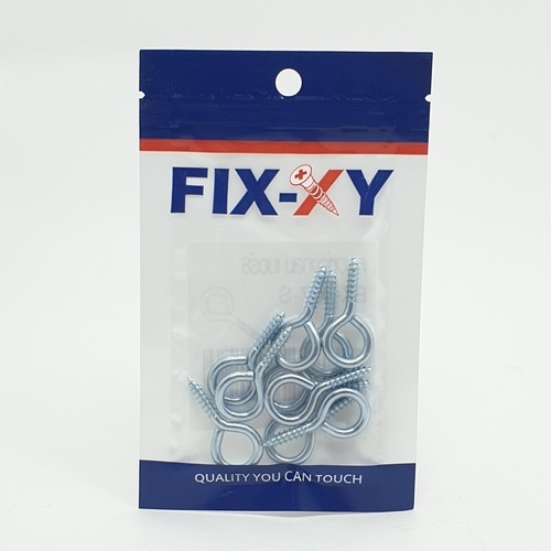 ตะขอห่วงกลม เบอร์8 รุ่น EK-007-S (10ชิ้น/แพ็ค) FIX-XY
