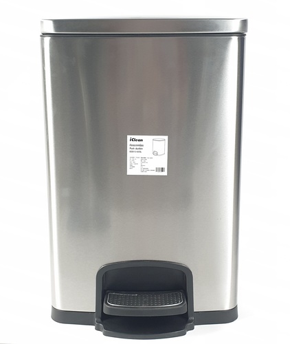 ICLEAN ถังขยะขาเหยียบ 20 ลิตร ขนาด 27x2.5x47.5 ซม. รุ่น EED013-430SL สีเงิน