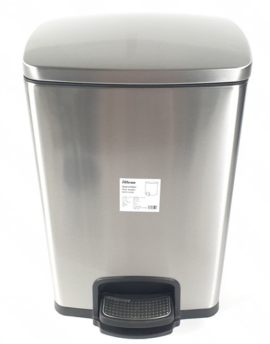 ICLEAN ถังขยะขาเหยียบ 20 ลิตร ขนาด 27x2.5x47.5 ซม. รุ่น EED013-430SL สีเงิน