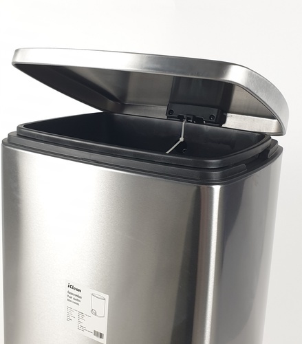 ICLEAN ถังขยะขาเหยียบ 20 ลิตร ขนาด 27x2.5x47.5 ซม. รุ่น EED013-430SL สีเงิน