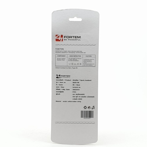 4TEM ผ้าคาดศีรษะ DK051-BK ขนาดขนาด 5x17x0.8 ซม.สีดำ