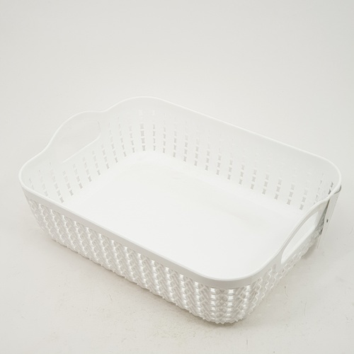 GOME ตะกร้าพลาสติกเล็กเหลี่ยม รุ่น EY008-WH ขนาด 20x26.5x8.5ซม.สีขาว 
