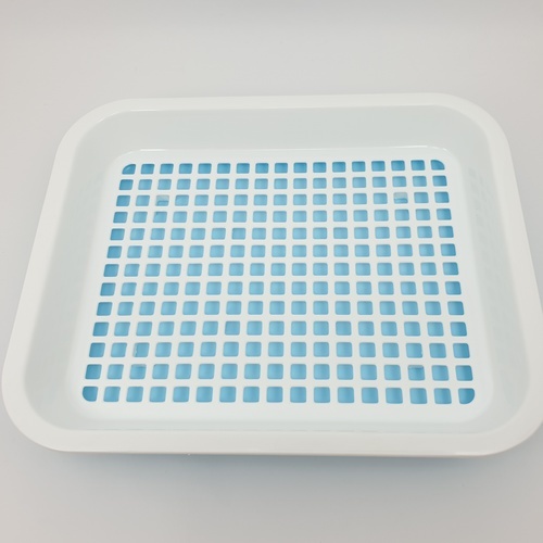 GOME ตะกร้าคว่ำแก้ว 27.50x34x5 ซม. DYS001 สีฟ้าขาว