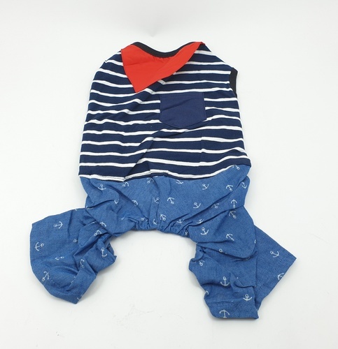 ชุดกางเกงขาจั๊มสัตว์เลี้ยง รุ่นCL065M ไซส์M ขนาด 12นิ้ว สีน้ำเงิน DUDUPETS