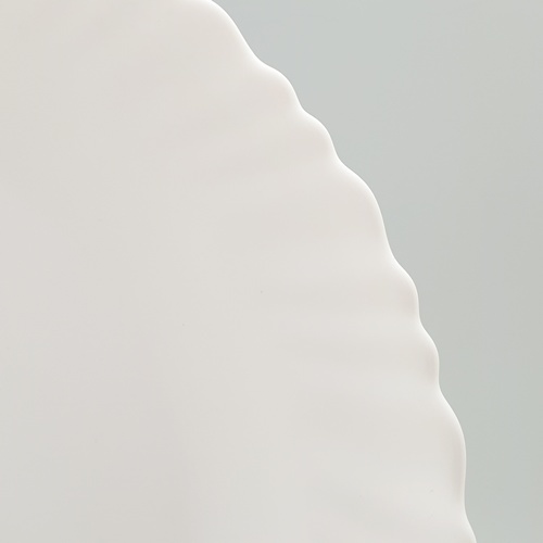 ADAMAS จานโอปอลขอบริ้ว 9.5 นิ้ว HBTP95-H0 สีขาว