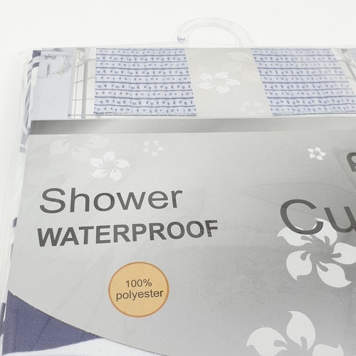 Primo ม่านห้องน้ำโพลีเอสเตอร์ ลายปลาดาว รุ่น DDDF02 ขนาด 180×180 ซม. สีม่วง