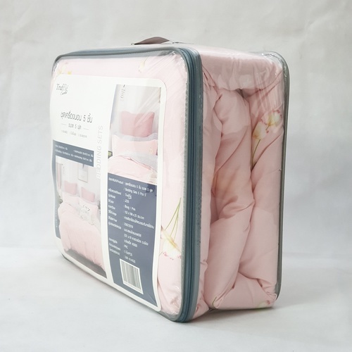 TRUFFLE ชุดเครื่องนอน 5 ชิ้น ขนาด 5 ฟุต รุ่น JZ05 สีชมพู