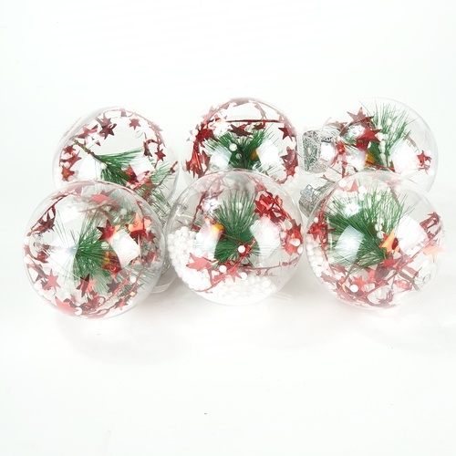 ลูกบอลประดับต้นคริสต์มาส 6ชิ้น/แพ็ค 8x8x9ซม.196F-022