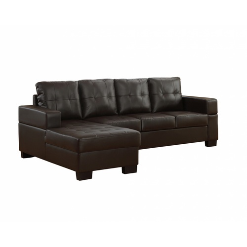 PULITO ชุดโซฟาหนัง PU L-SHAPE ด้านขวา Hans 254x148x86 ซม. สีน้ำตาล (1/2)