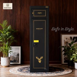 HARITAGE ตู้เซฟเก็บปืน รุ่น 1500GC5 บรรจุ 5 กระบอก สีดำ 37x26x150ซม. น้ำหนัก 23 KG