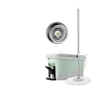 KLEANZY ชุดม็อบปั่นขาเหยียบถังและด้ามสเตนเลส รุ่น HDR-M016B-B ขนาด 26.5x47x27 ซม. สีเขียวอ่อน