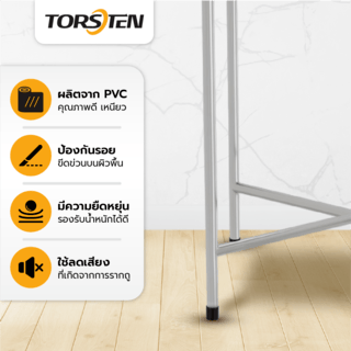 TORSTEN พลาสติกรองขาโต๊ะกลม (สวมนอก) รุ่น 2XY-030-7/8 ขนาด 7 / 8” แพ็ค 4 ชิ้น สีดำ