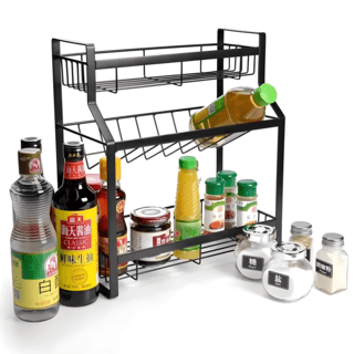 CLOSE ชั้นวางเครื่องปรุง 3 ชั้น 41.9 x 19.8 x 39.5 ซม. BUNNY สีดำ