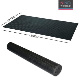 NINO WORLD แผ่นปูพื้น EVA แบบม้วน ลายใบไม้ หน้าเดียว Leafy-PDS002BL ขนาด 120x240x1 cm. สีดำ