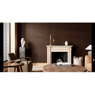 GREAT WOOD แผ่นระแนงอะคูสติก PVC รุ่นJF401-XG-2 ขนาด 300x18x2400mm.สีWalnut Brown