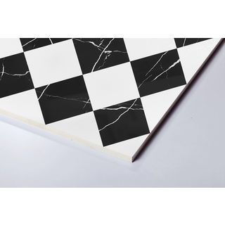 Marbella กระเบื้องเซรามิคปูพื้น 60x60 ซม. รุ่น ไดมอนด์  ไวท์  แบล็ค  MD12 ผิวเงา   (4P)