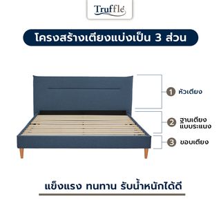 TRUFFLE เตียงนอนหัวเบาะ รุ่น VANNES-CB ขนาด 180x200 ซม. (6ฟุต) สีน้ำเงินโคบอลต์