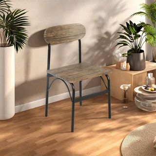 DELICATO ชุดโต๊ะอาหาร 4 ที่นั่ง รุ่น Aoi โต๊ะ: 110x70x76 ซม. เก้าอี้: 45x 42 x 80ซม. สีน้ำตาลเข้ม 