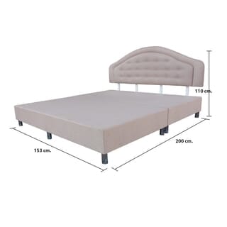 TRUFFLE บล็อกที่นอน+หัวเตียง รุ่น Honey ผ้า Canvass ขนาด 5F สีน้ำตาลอ่อน