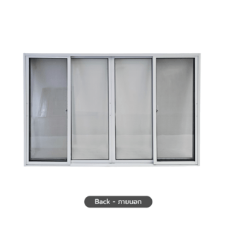 WELLINGTAN (vista) หน้าต่างอะลูมิเนียม บานเลื่อน FSSF P-TLC2415 240x150ซม. สีขาว พร้อมมุ้ง