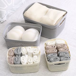 GOME ตะกร้าอเนกประสงค์ทรงเหลี่ยม รุ่น Woven 2288 ขนาด 17×23×12ซม. สีเทา