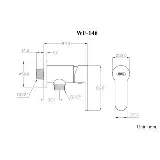 Hang วาล์วฝักบัว รุ่น WF146