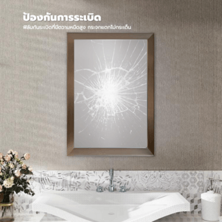 Nice กระจกมีกรอบทรงเหลี่ยม (PS) รุ่น นากาโน่ ขนาด 40x60 ซม. สีเมทัลลิค
