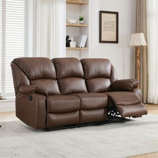 PULITO เก้าอี้พักผ่อนหนังสังเคราะห์ 3 ที่นั่ง รุ่น  KASTOR ขนาด 196x97-167x101-78 ซม. สีน้ำตาล