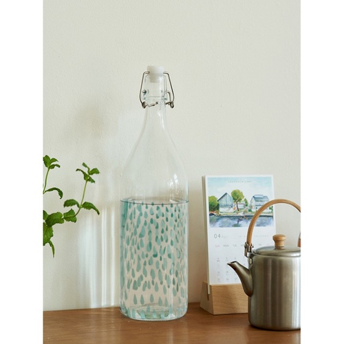 AILO ขวดแก้วมีจุกล็อก ลายหยดน้ำ 1 ลิตร BOCAN