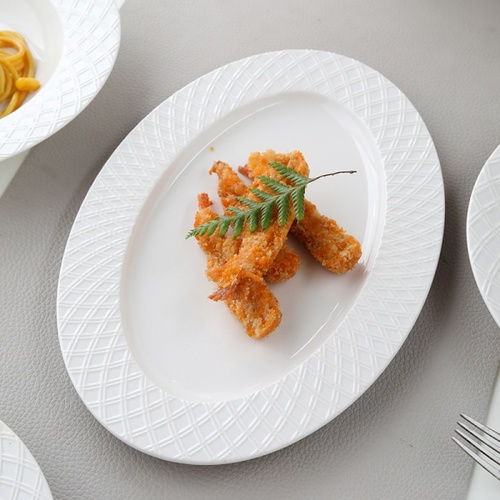 ADAMAS จานเปลเซรามิค 12 นิ้ว FIONA-WH04 สีขาว