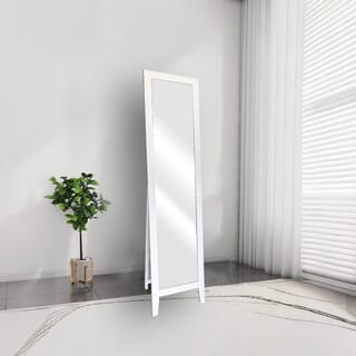 Nice กระจกมีกรอบไม้ตั้งพื้น ขนาด 38x160 ซม. สีขาว