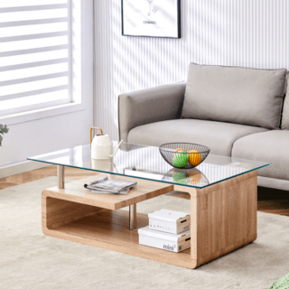 DELICATO โต๊ะกลาง รุ่น SIRINE -01 ขนาด 110x65x42 ซม. สีไม้