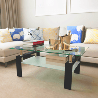 DELICATO โต๊ะกลางหน้ากระจก ขนาด 100x60x45ซม. MATCH