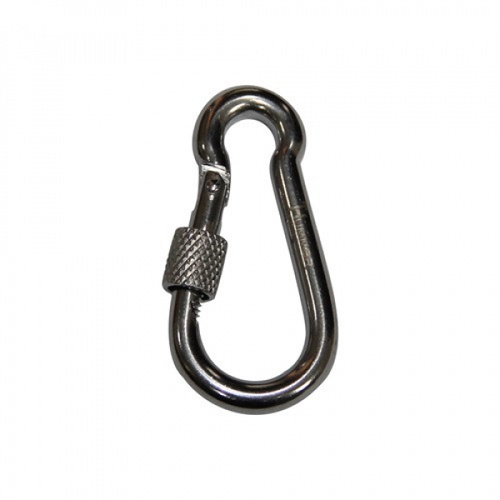 HUMMER คาราบิเนอร์สเตนเลสทรงลูกแพร์ แบบเกลียวหมุน รุ่น BT-245S 5*50 มม. สีเงิน