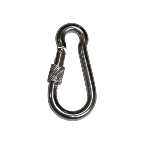 HUMMER คาราบิเนอร์สเตนเลสทรงลูกแพร์ แบบเกลียวหมุน รุ่น BT-245S 7*70 มม. สีเงิน