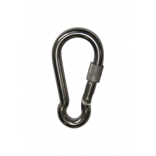 HUMMER คาราบิเนอร์สเตนเลสทรงลูกแพร์ แบบเกลียวหมุน รุ่น BT-245S 9*90 มม. สีเงิน