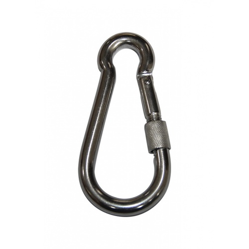 HUMMER คาราบิเนอร์สเตนเลสทรงลูกแพร์ แบบเกลียวหมุน รุ่น BT-245S 11*120 มม. สีเงิน