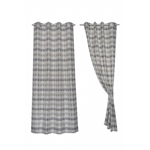 Davinci ผ้าม่านประตู ขนาด 145x240ซม.  A72181RR สีเบจ-เทา