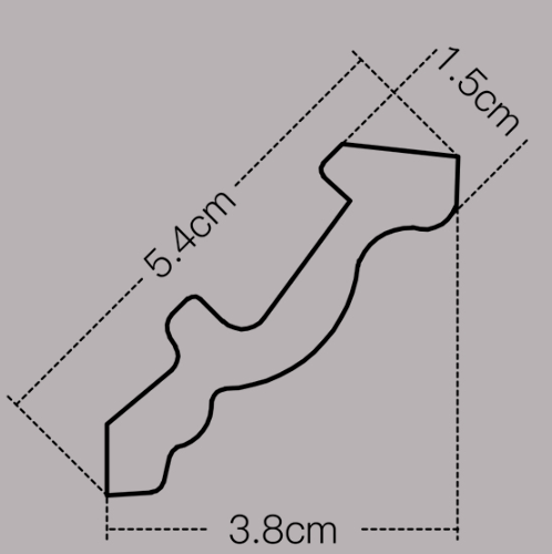 GREAT WOOD ไม้บัวบน PS JC194-4 53.5x14x2900มม. สีเอลเดอร์