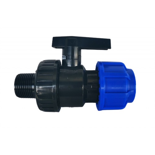 Tree’O วาล์วพร้อมข้อต่อแรงดันเกลียวนอก PN8 50x1.1/2